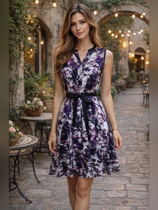 Simply Vera Vera Wang Dresses & Skirts - Simply Vera Vera Wang Floral Button-Front Dress Size 4 with Pockets Wedding